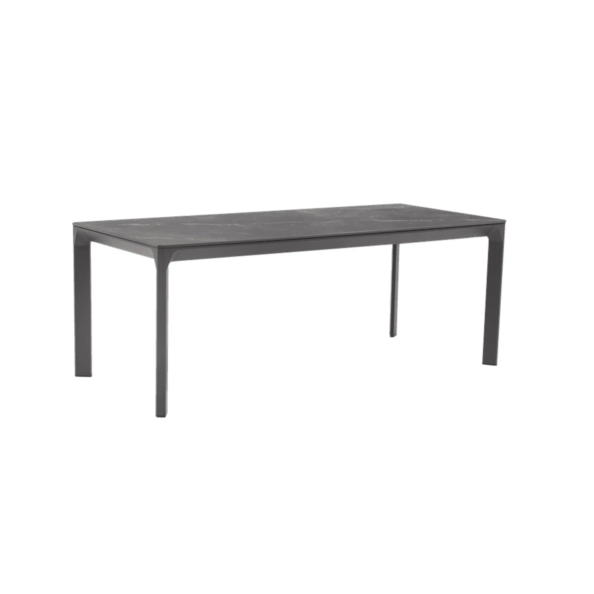 Mesa de comedor Boori 200x90 cm aluminio antracita top mesa porcelánico negro | KUBU #
