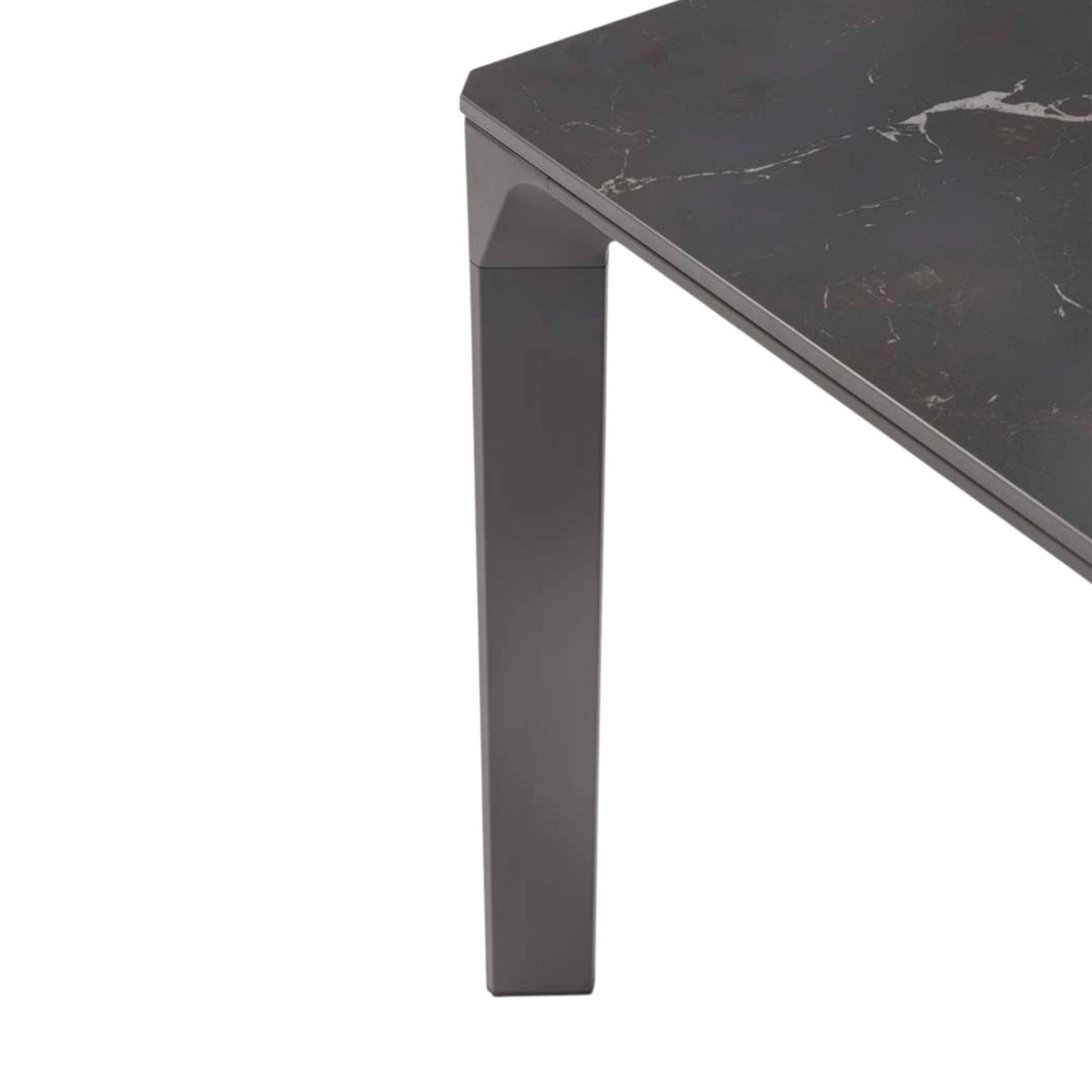 Mesa de comedor Boori 200x90 cm aluminio antracita top mesa porcelánico negro | KUBU #