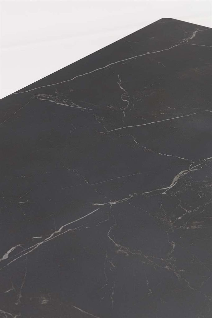 Mesa de comedor Boori 200x90 cm aluminio antracita top mesa porcelánico negro | Kubu #