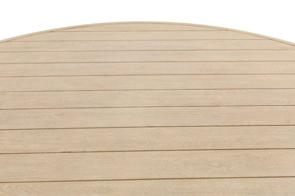Mesa de comedor Harmony Ø 120 cm aluminio efecto madera | Kubu #