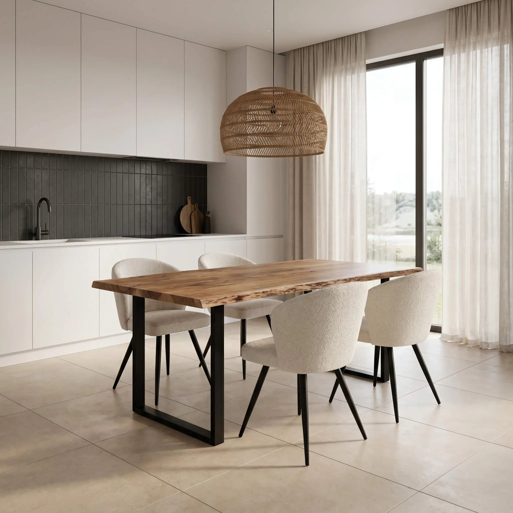 Mesa de comedor Janeiro 180x90x78cm | Madera de Acacia | KUBU #