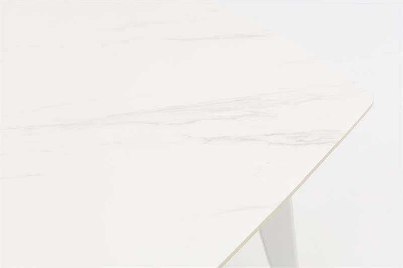 Mesa de comedor Nelayan 180x90 aluminio blanco top mesa porcelánico blanco | Kubu #