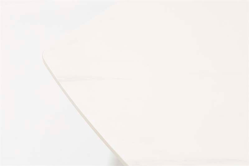 Mesa de comedor Nelayan 180x90 aluminio blanco top mesa porcelánico blanco | Kubu #