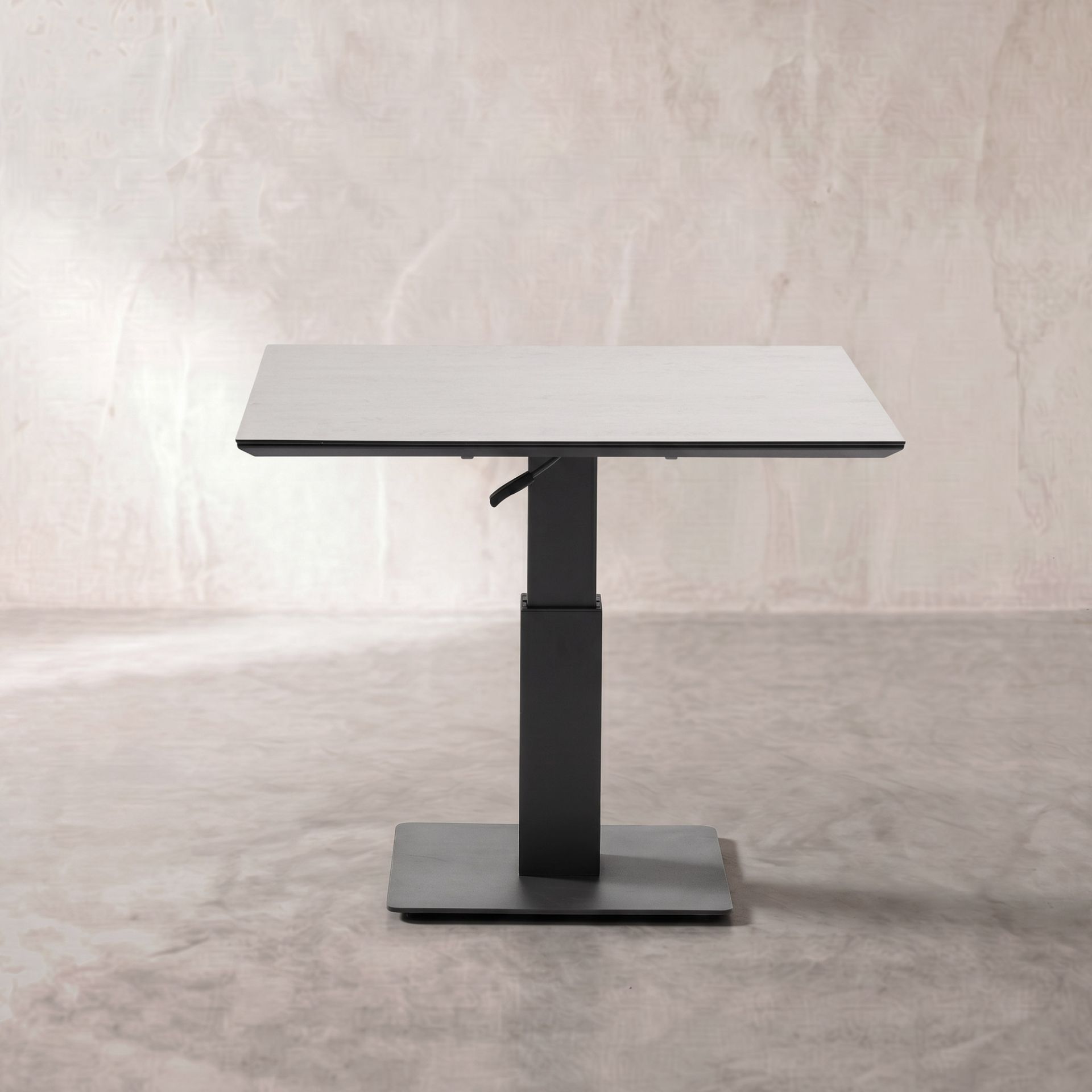 Mesa elevable Isabela cristal cerámico gris claro. | Kubu #