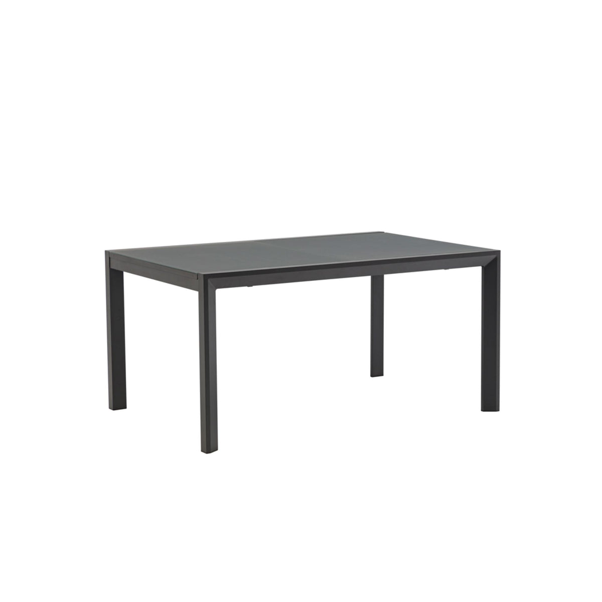 Mesa extensible ORICK 100 x 150/225 cm aluminio y cristal antracita | KUBU #