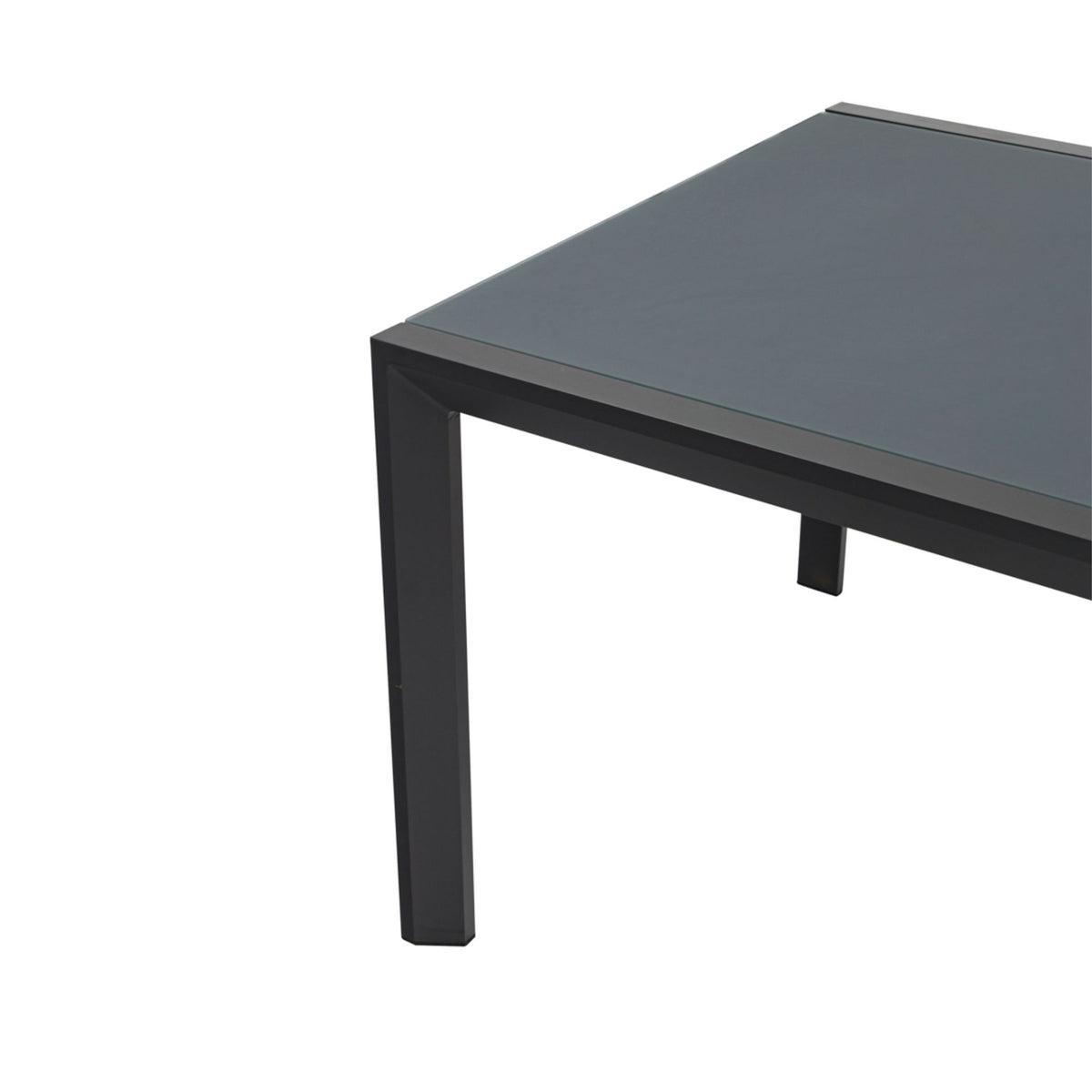 Mesa extensible ORICK 100 x 150/225 cm aluminio y cristal antracita | KUBU #