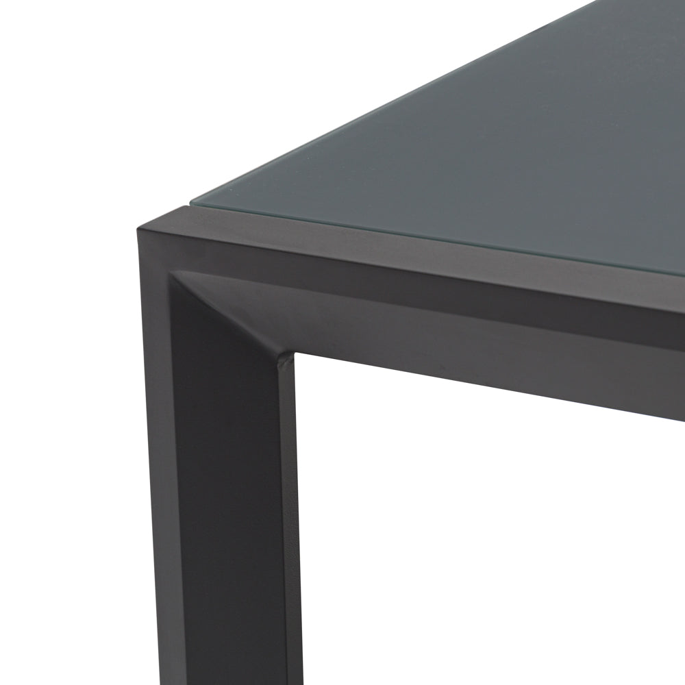Mesa extensible ORICK 100 x 150/225cm | Aluminio y Cristal Mate Antracita | KUBU #