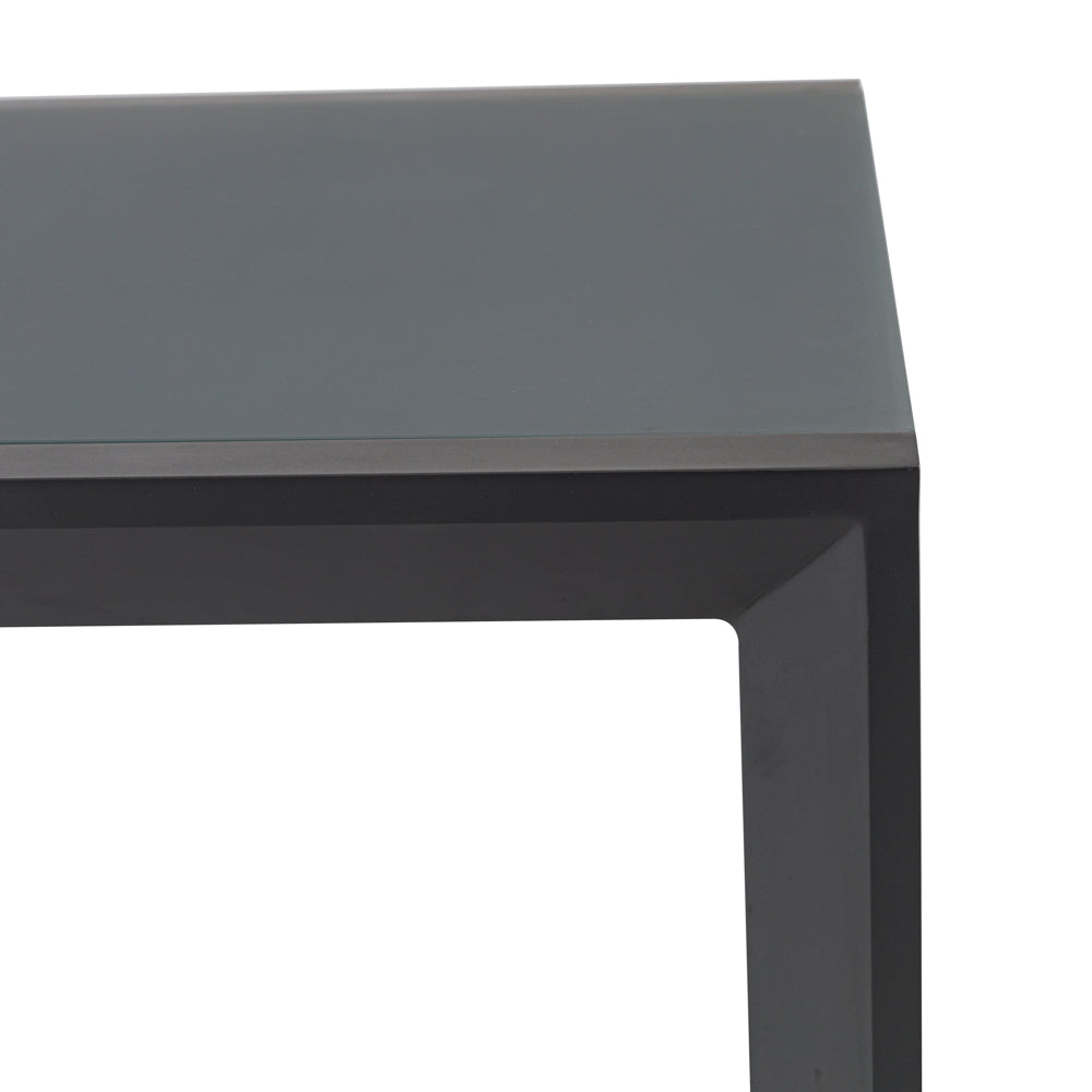 Mesa extensible ORICK 100 x 150/225cm | Aluminio y Cristal Mate Antracita | KUBU #