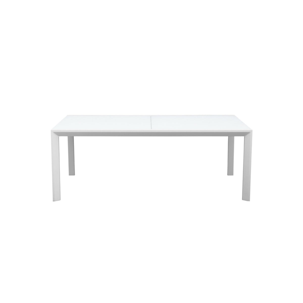 Mesa extensible ORICK 100 x 200/300 cm aluminio y cristal blanco | KUBU #