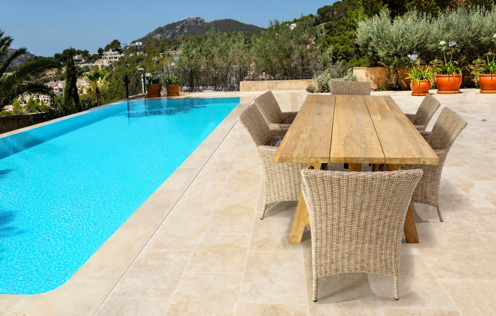 Mesa rectangular Swann 280x100 cm teca reciclada | Kubu #