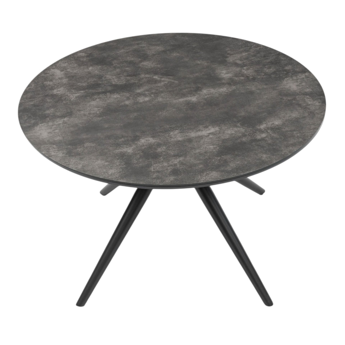 Mesa redonda Orick Ø 120 cm aluminio antracita cristal cerámico gris antracita. | KUBU #