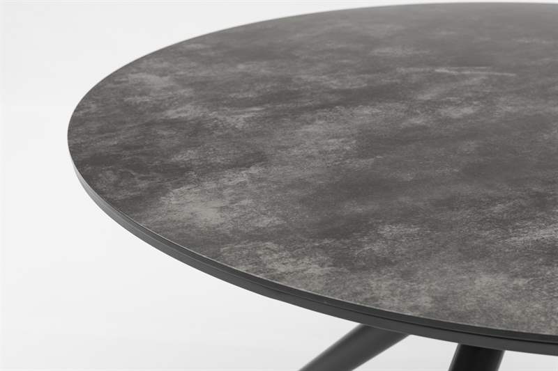 Mesa redonda Orick Ø 120 cm aluminio antracita cristal cerámico gris antracita.