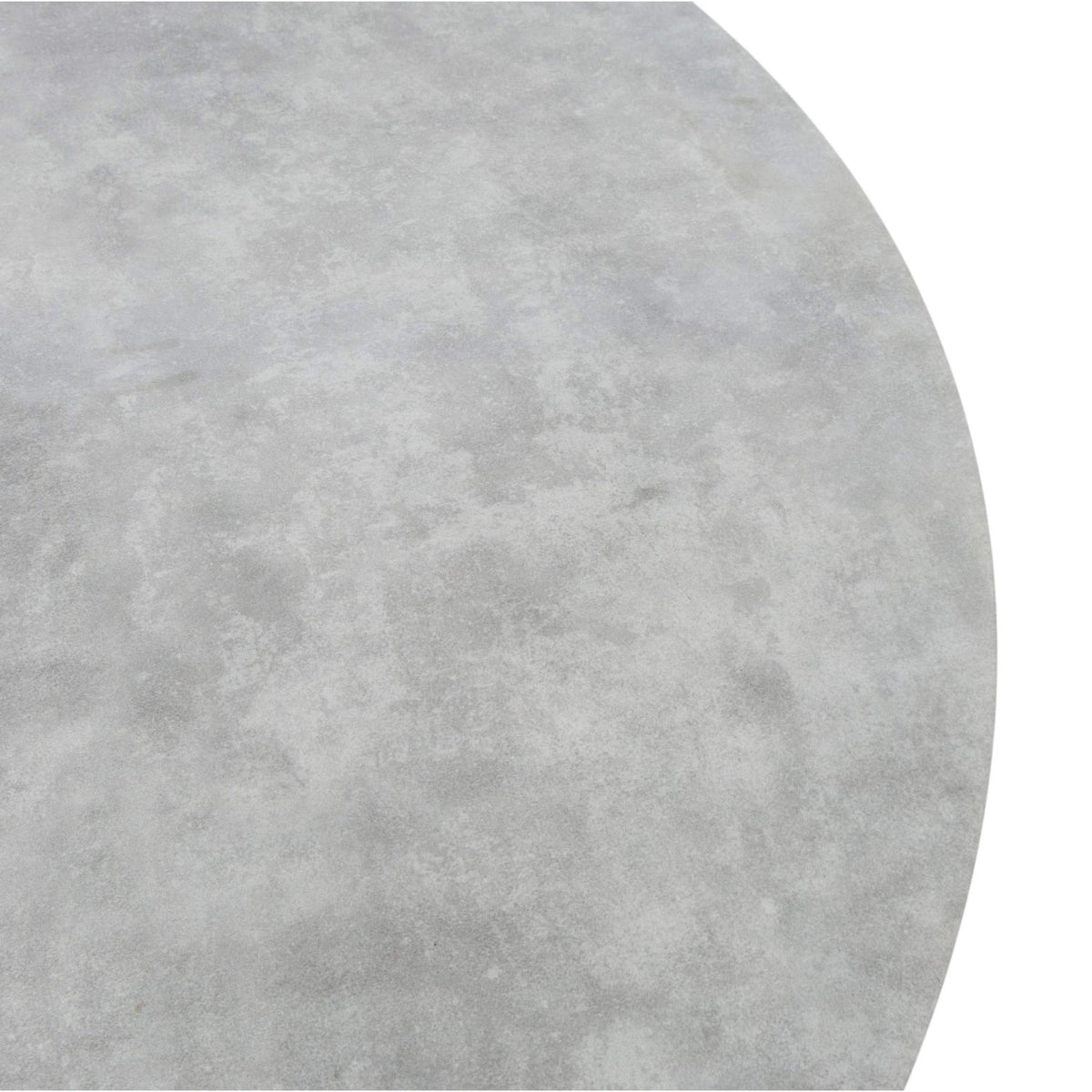 Mesa redonda Orick Ø 120 cm aluminio blanco cristal cerámico gris claro. | KUBU #