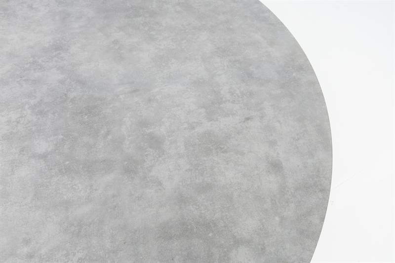 Mesa redonda Orick Ø 120 cm aluminio blanco cristal cerámico gris claro.