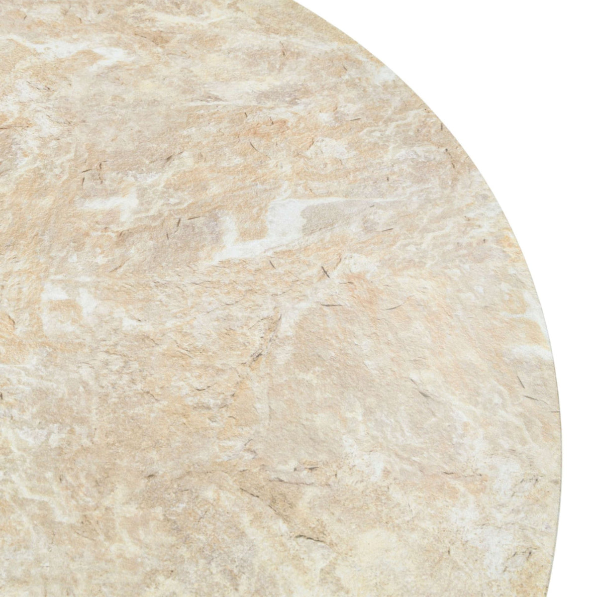Mesa redonda Orick Ø 120 cm aluminio taupe cristal cerámico beige. | KUBU #