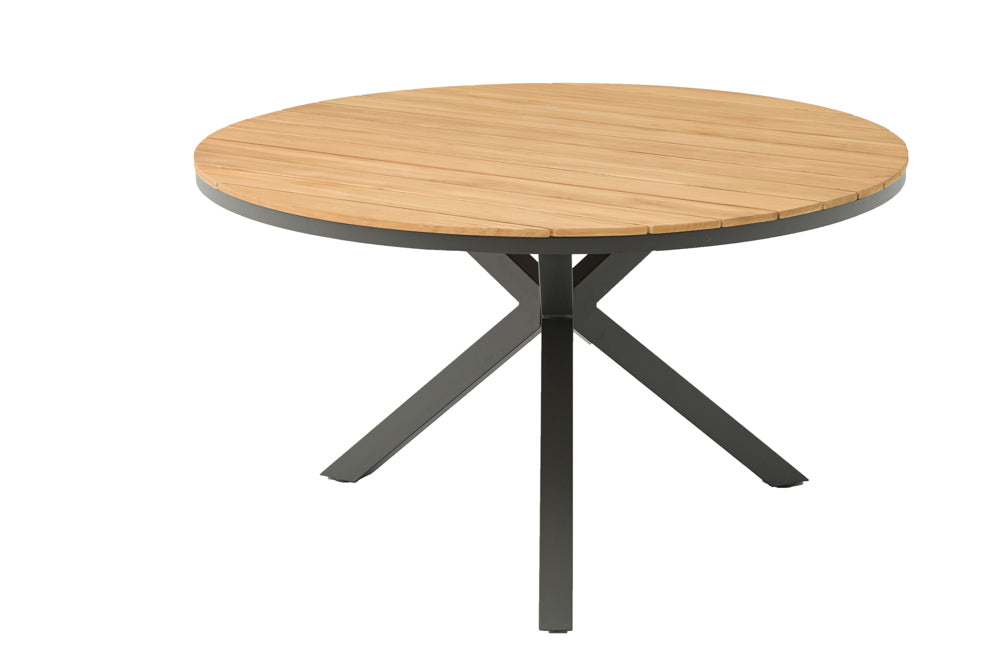 Mesa redonda Sidney aluminio antracita - teca Ø 150 cm | Kubu #
