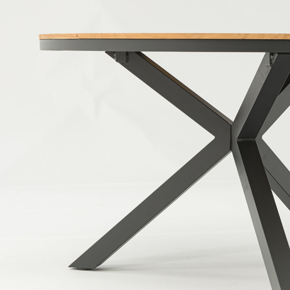 Mesa redonda Sidney aluminio antracita - teca Ø 150 cm | Kubu #