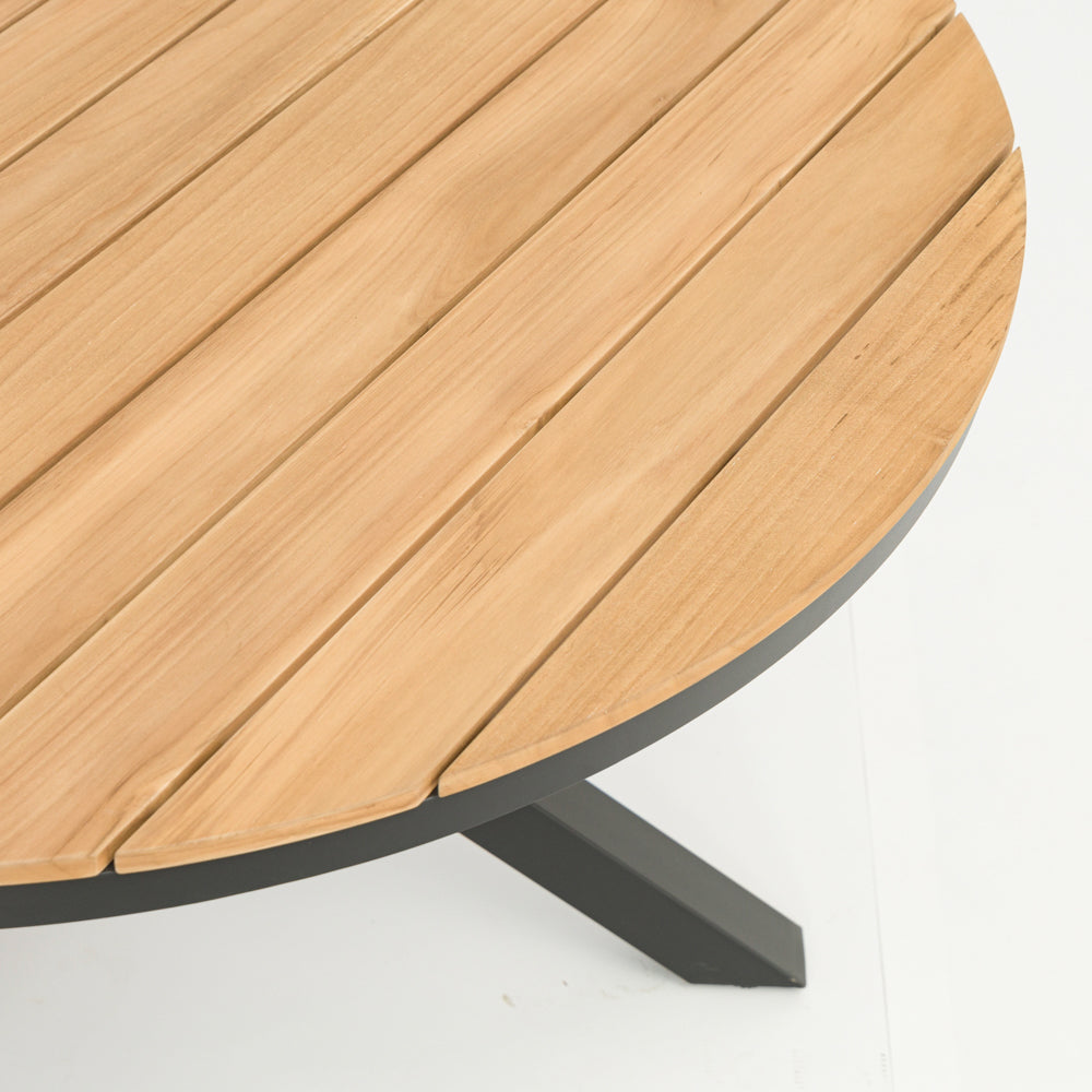 Mesa redonda Sidney aluminio antracita - teca Ø 150 cm | Kubu #