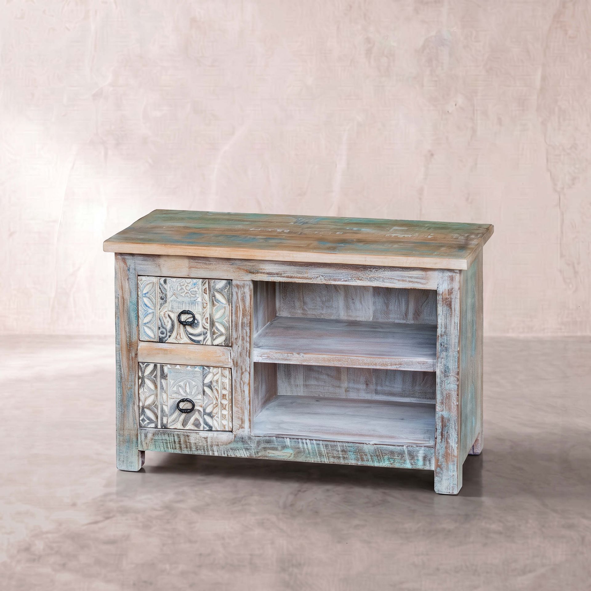 Mueble de TV Alhmirah 2 cajones 94X40X60cm | Madera de Mango | KUBU #