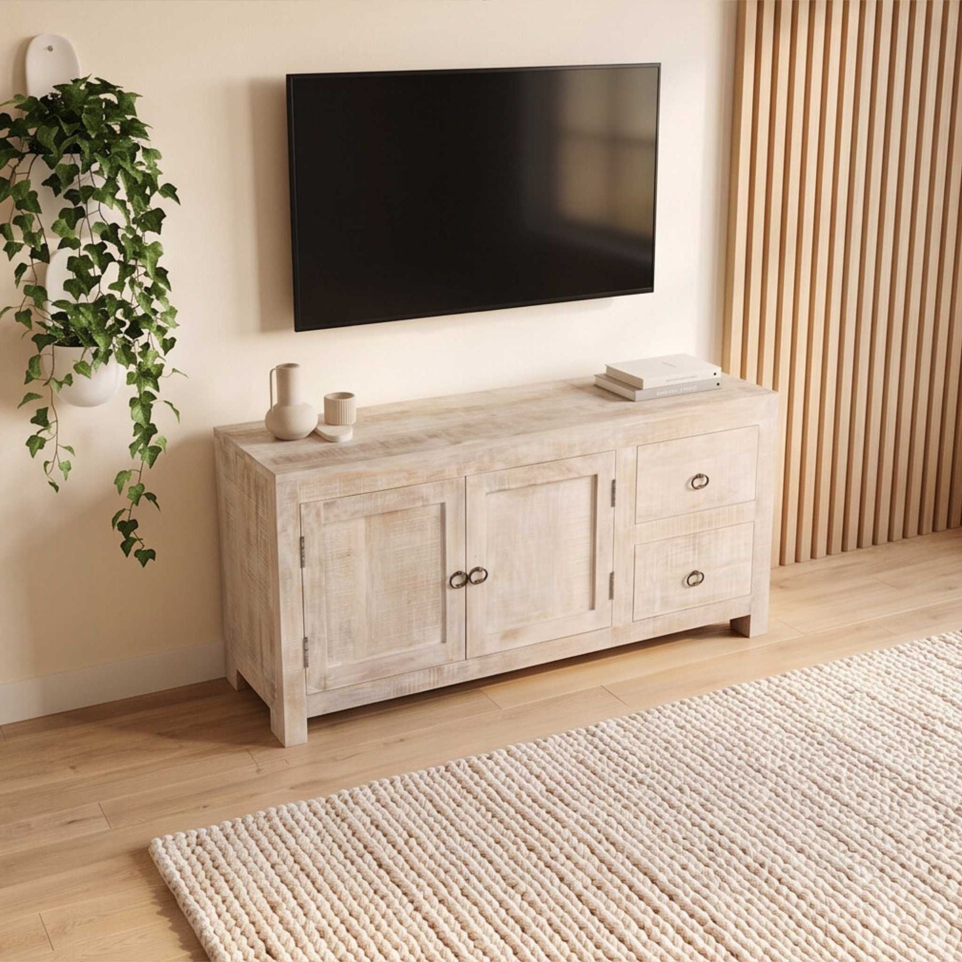 Mueble de TV Goa 2 Puertas / 2 cajones 120x40x60cm | Madera de Mango | KUBU #