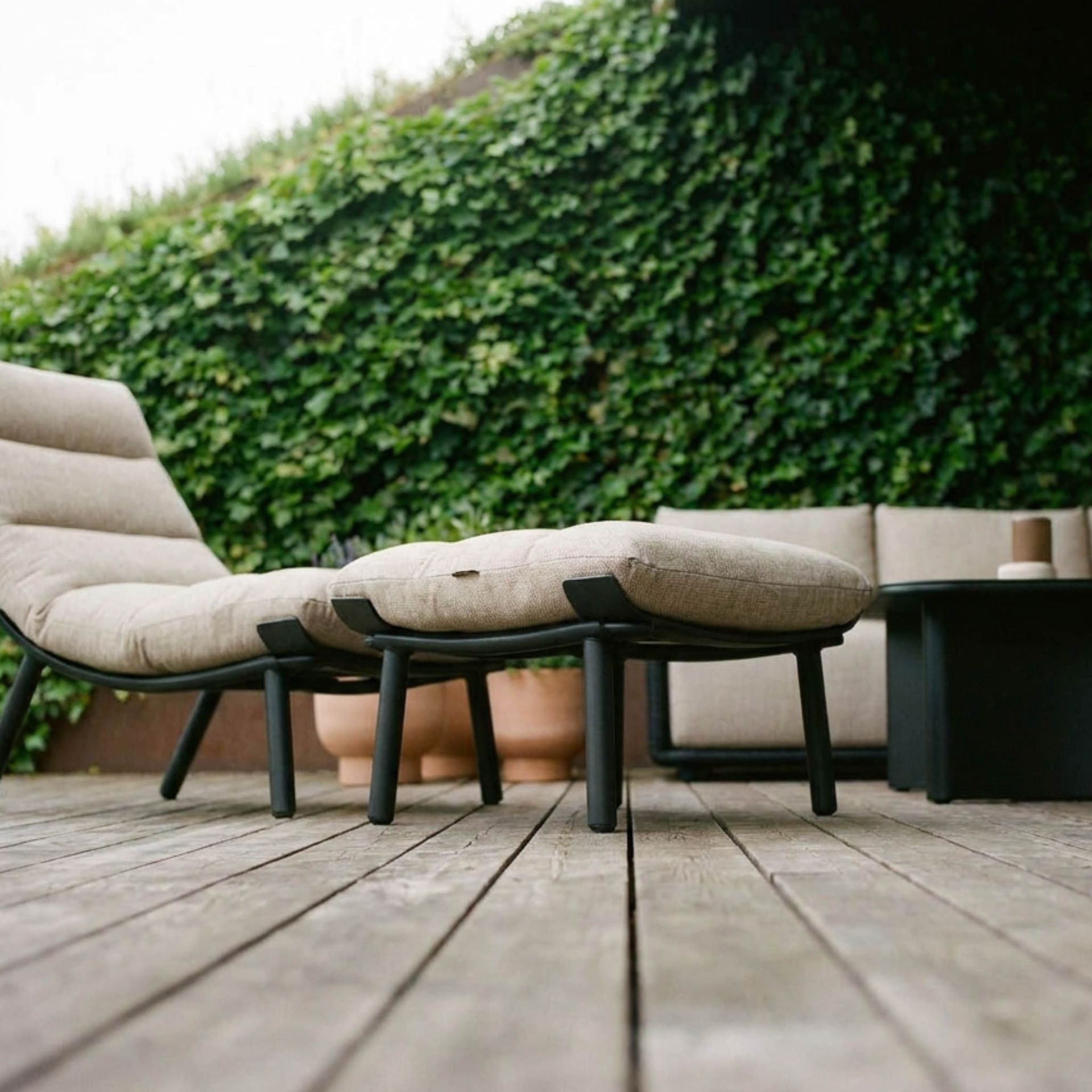 Reposapiés Santa Ana antracita / beige | Kubu #