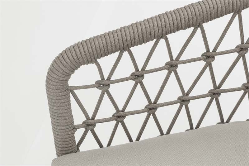 Sillón-1 plaza Nelayan aluminio blanco cuerda greige | Kubu #