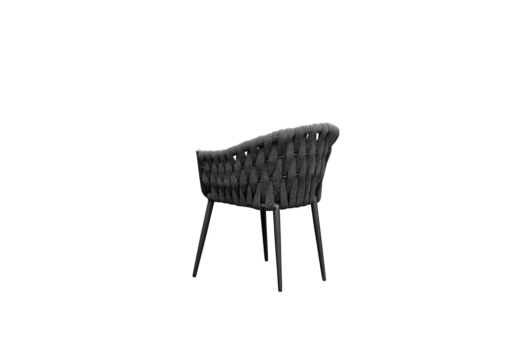 Sillón Meridian aluminio antracita cuerda antracita y cojín gris medio | Kubu #