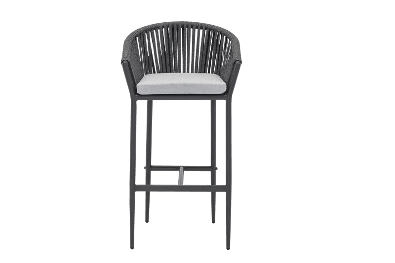 Sillón de Bar Exterior Ukiah | Aluminio y Cuerda Antracita | Kubu #