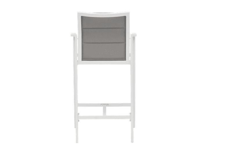 Sillón de Bar ORICK Aluminio Blanco y Textilene Gris Elegante | Kubu #