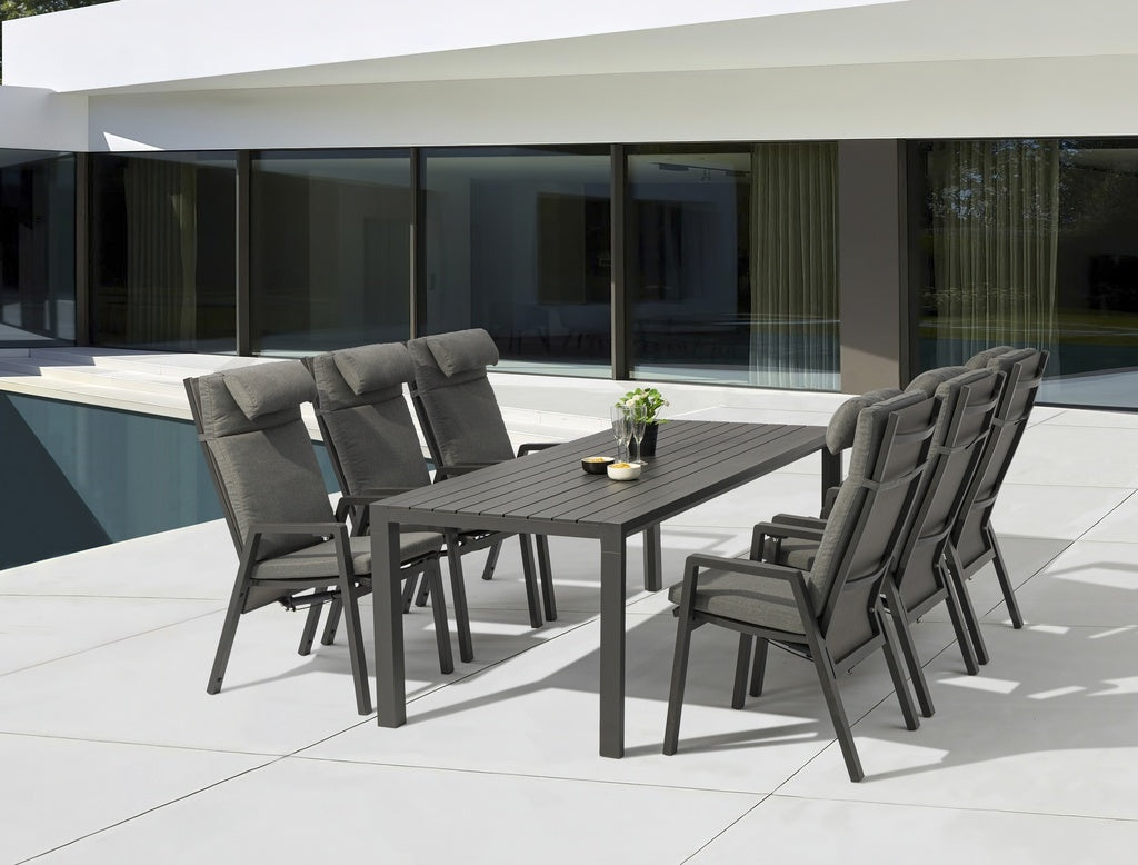 Sillón de comedor Albury aluminio antracita | Kubu #