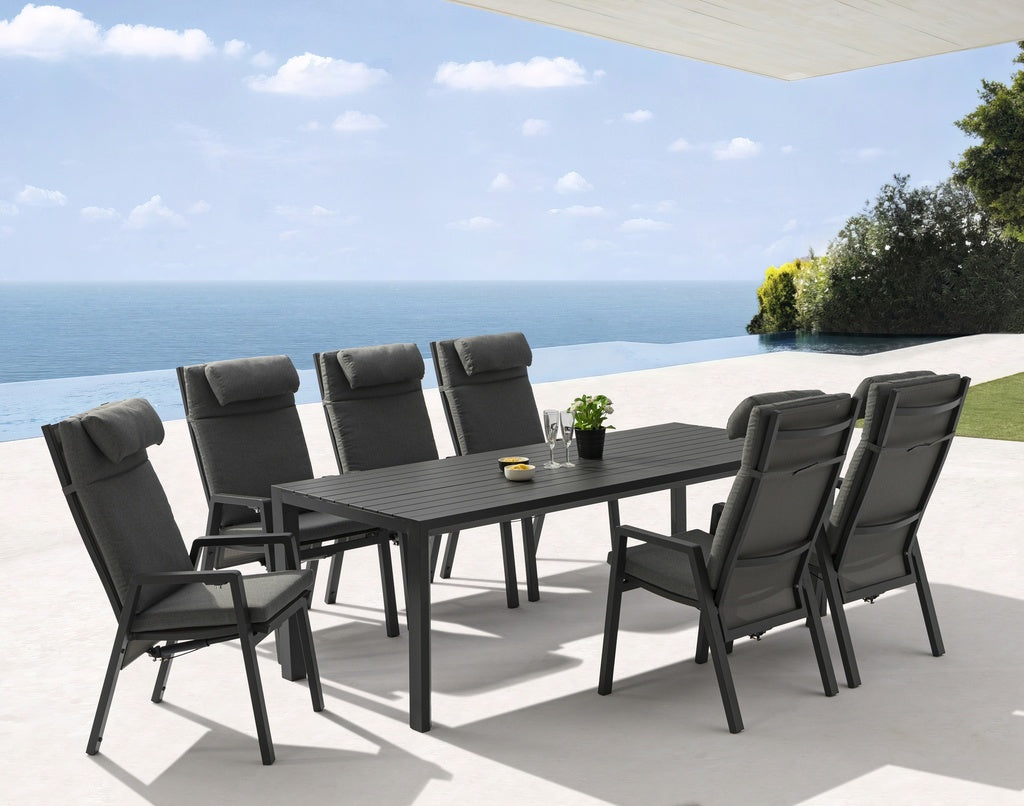 Sillón de comedor Albury aluminio antracita | Kubu #