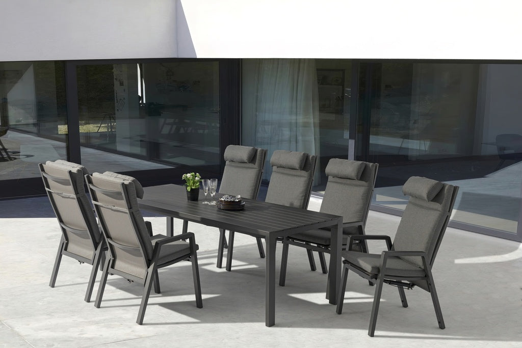 Sillón de comedor Albury aluminio antracita | Kubu #