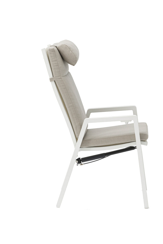 Sillón de comedor Albury aluminio blanco | Kubu #