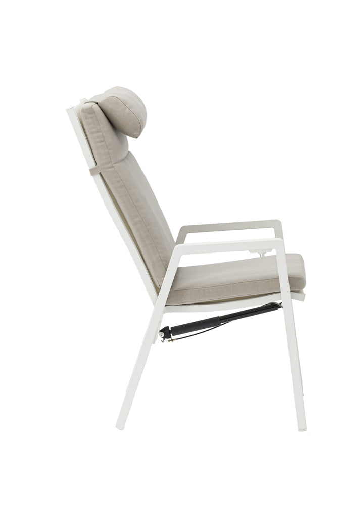 Sillón de comedor Albury aluminio blanco | Kubu #