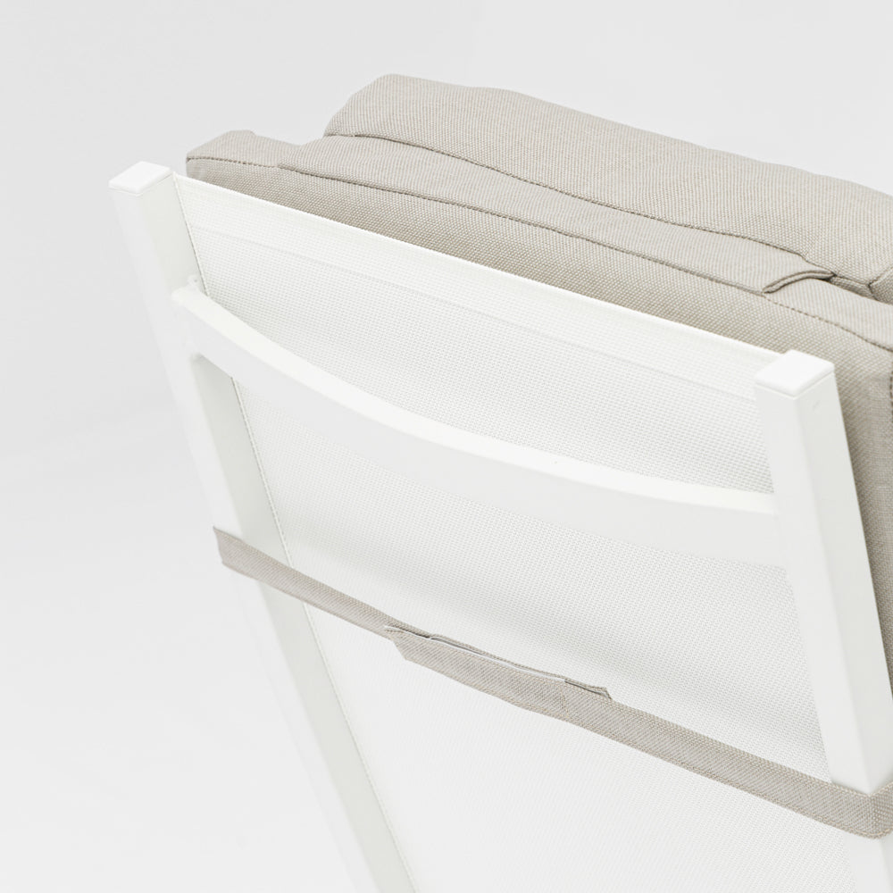 Sillón de comedor Albury aluminio blanco | Kubu #