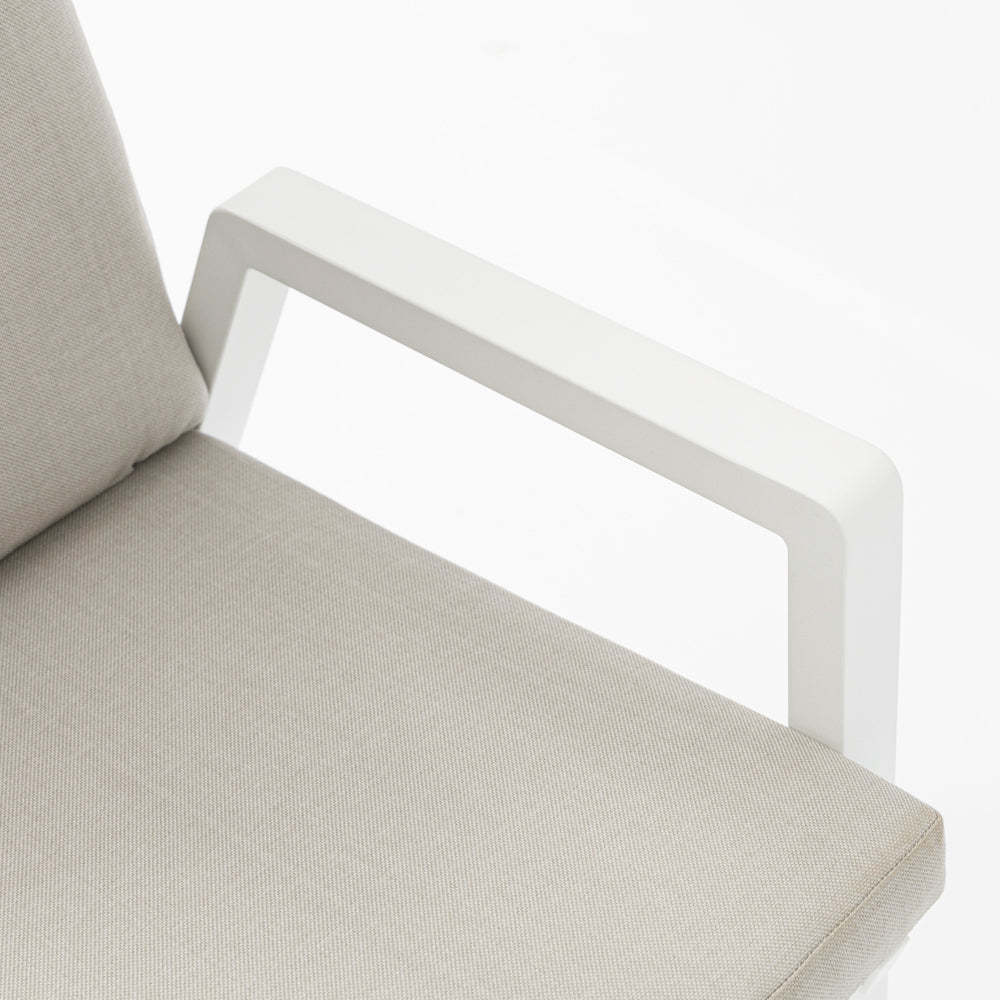 Sillón de comedor Albury aluminio blanco | Kubu #