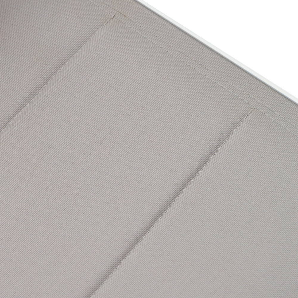 Sillón de comedor ORICK aluminio blanco y textil gris claro