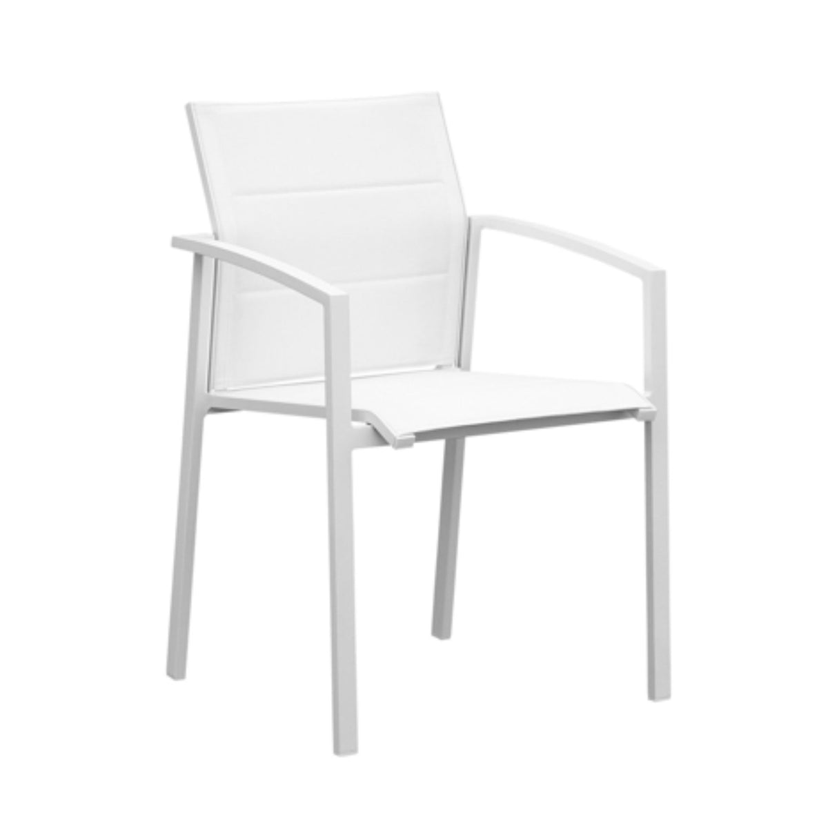 Sillón de comedor ORICK aluminio y textil blanco | KUBU #
