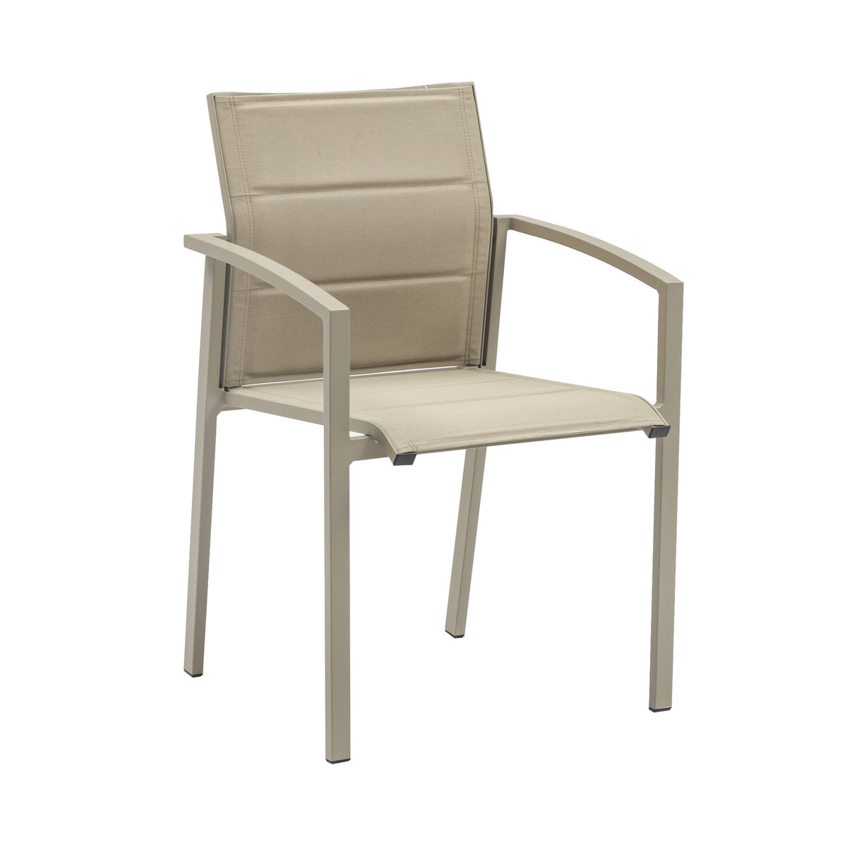 Sillón de comedor ORICK aluminio y textilene taupe. | KUBU #