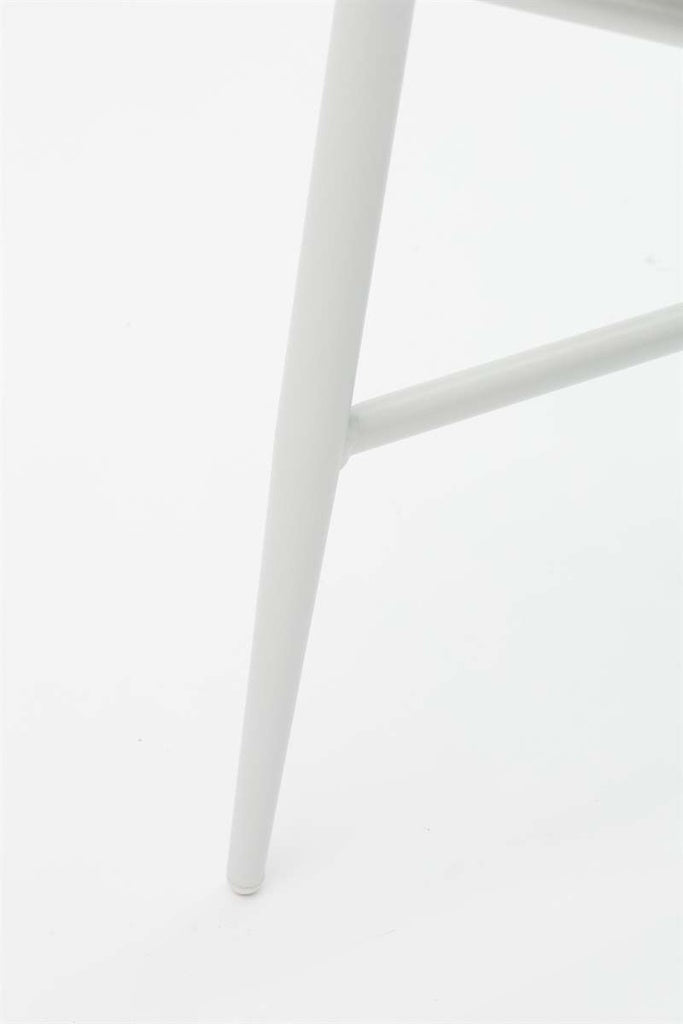 Sillón para barra de bar Meridian aluminio blanco cuerda greige y textil greige | Kubu #