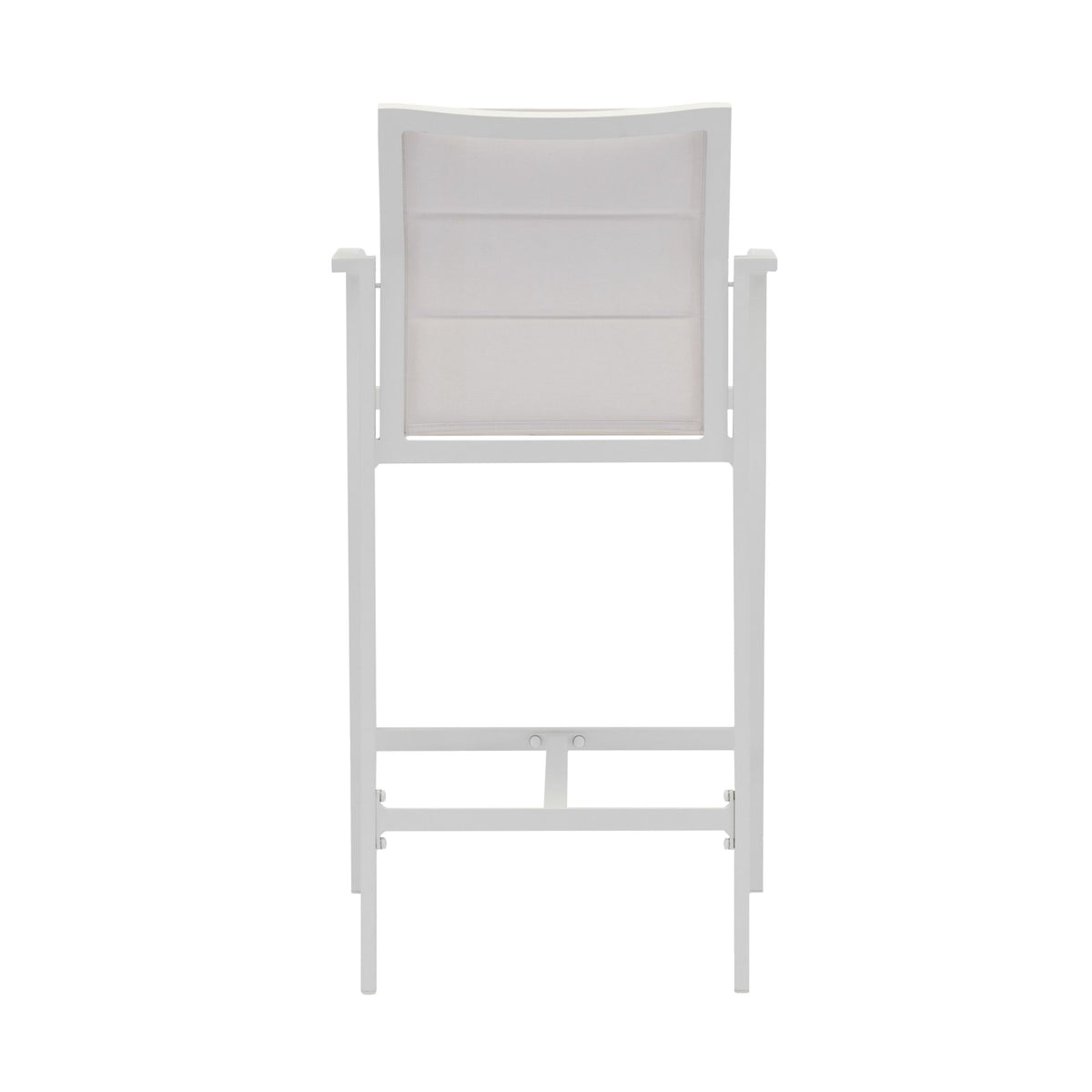 Sillón para barra de bar ORICK aluminio y textil blanco | KUBU #