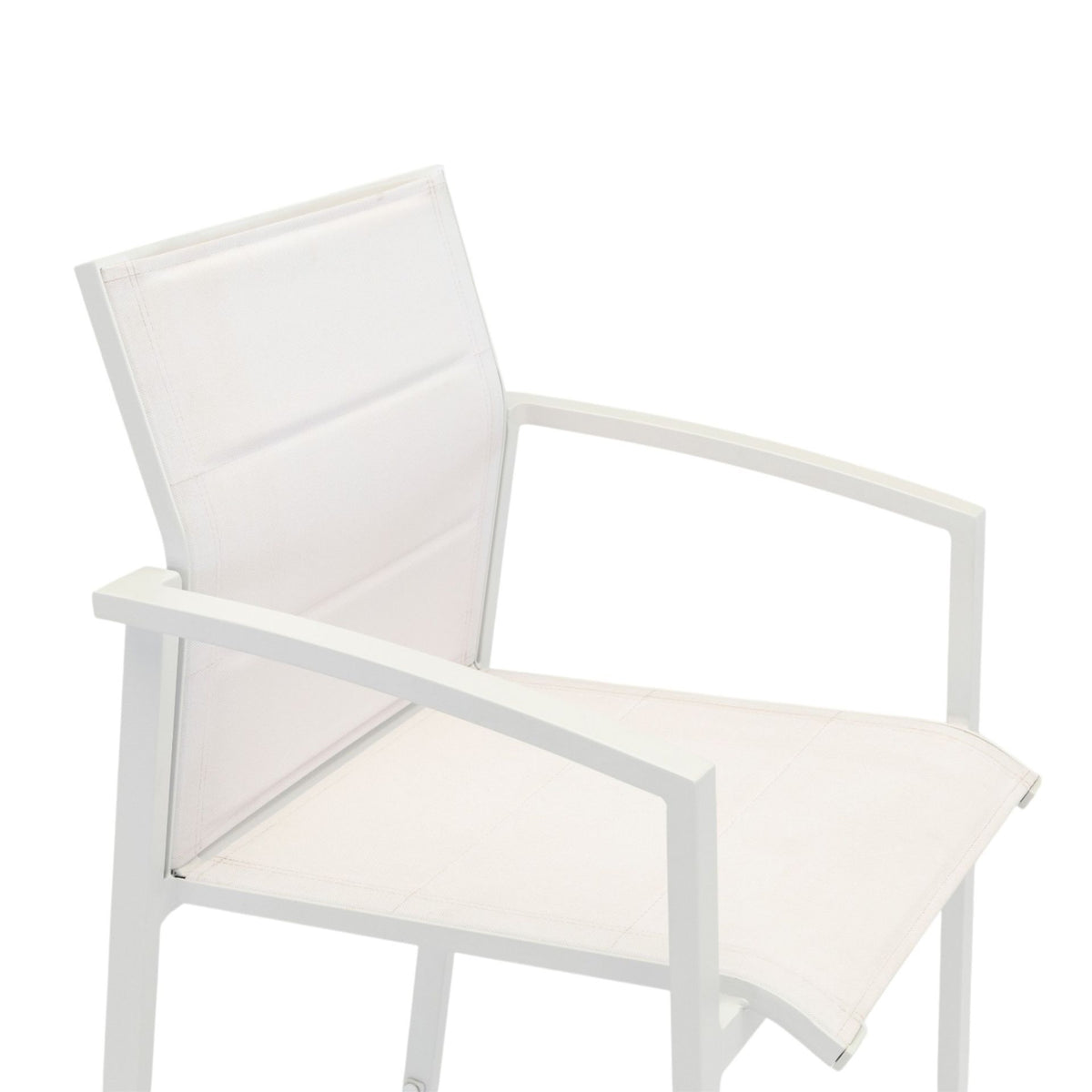Sillón para barra de bar ORICK aluminio y textil blanco | KUBU #
