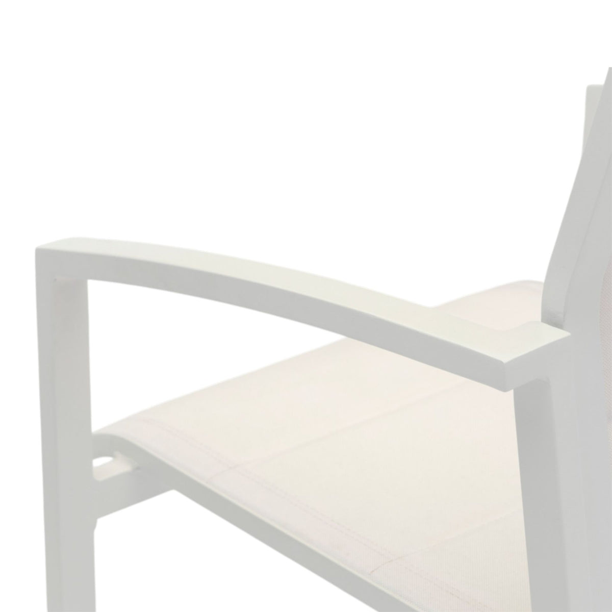 Sillón para barra de bar ORICK aluminio y textil blanco | KUBU #