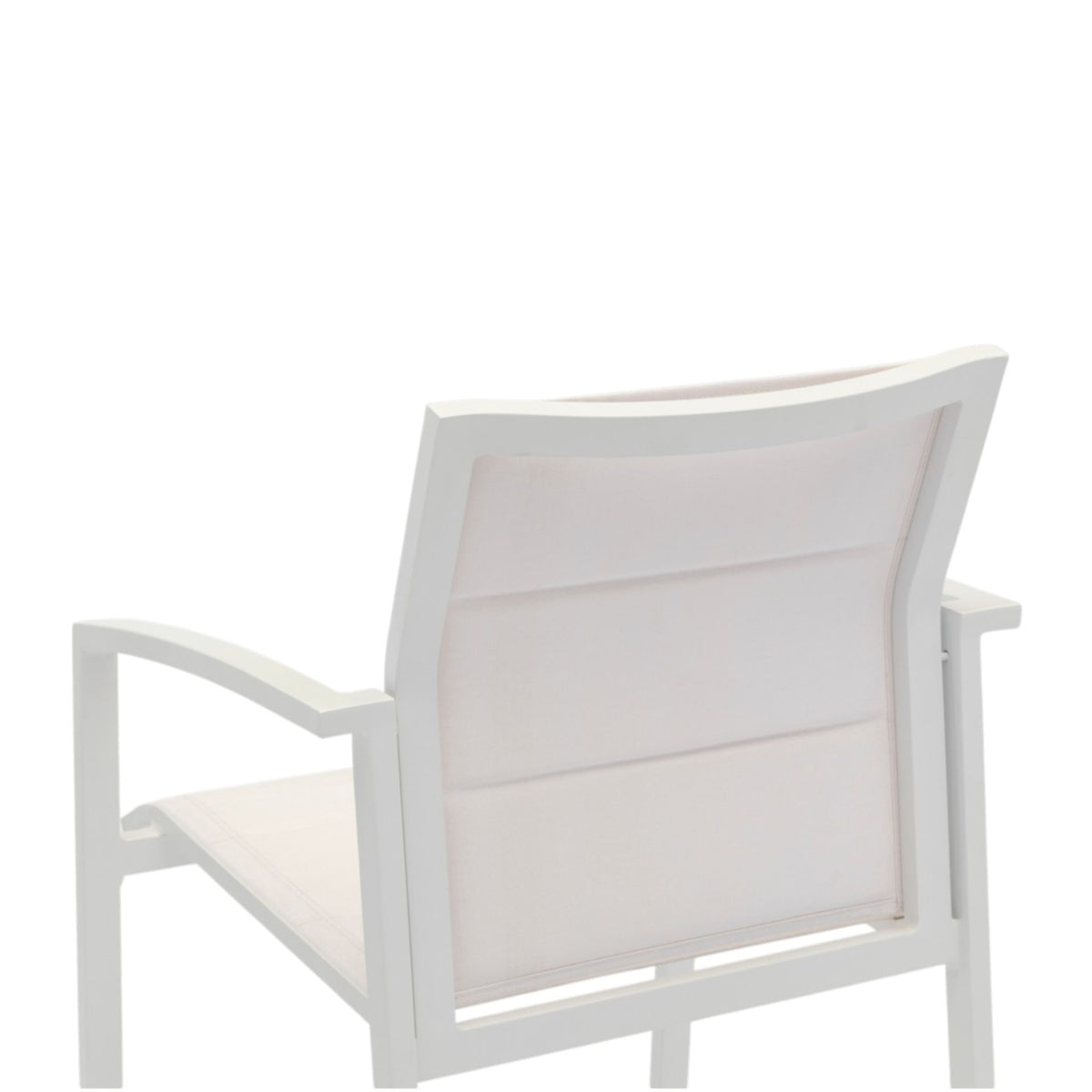 Sillón para barra de bar ORICK aluminio y textil blanco | KUBU #