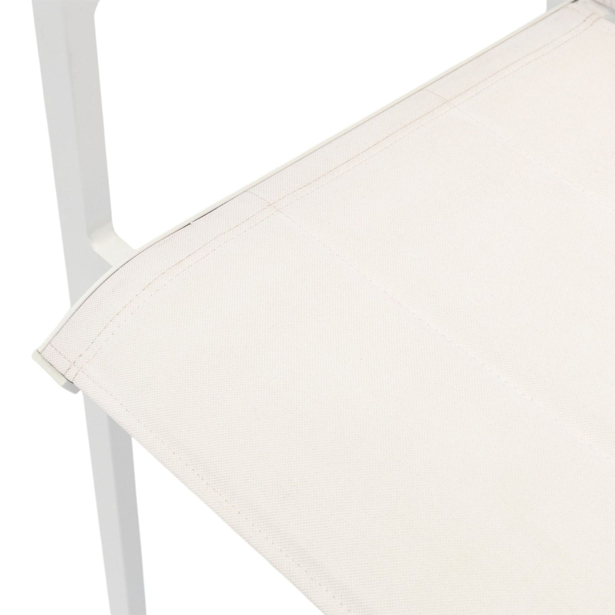 Sillón para barra de bar ORICK aluminio y textil blanco | KUBU #