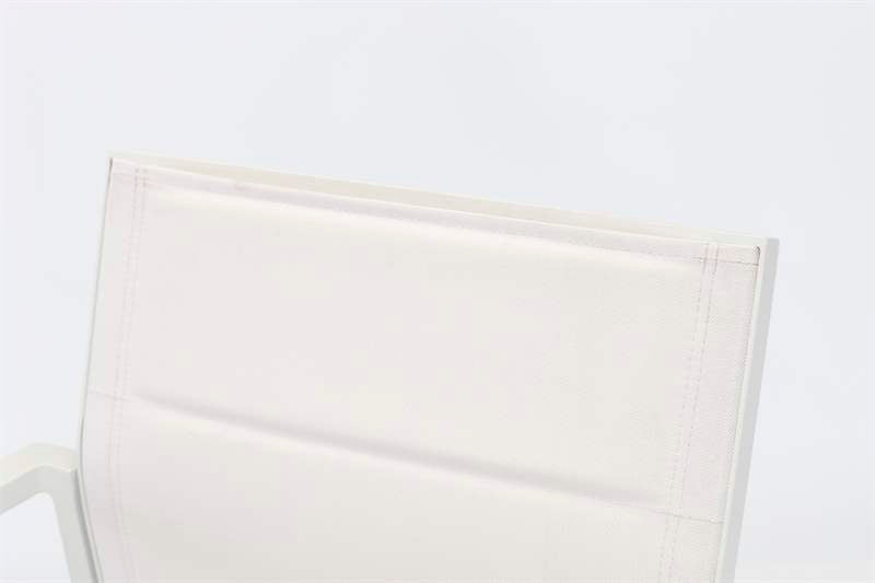 Sillón para barra de bar ORICK aluminio y textil blanco