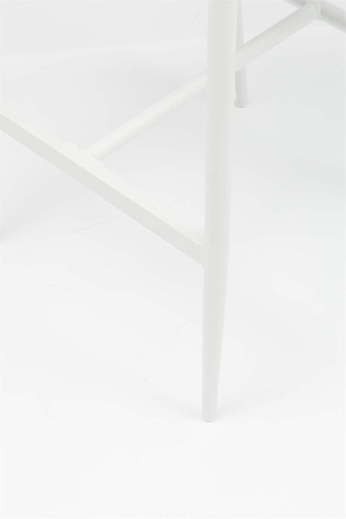 Sillón para barra de bar Ukiah aluminio blanco con cuerda aqua y cojín gris claro | Kubu #