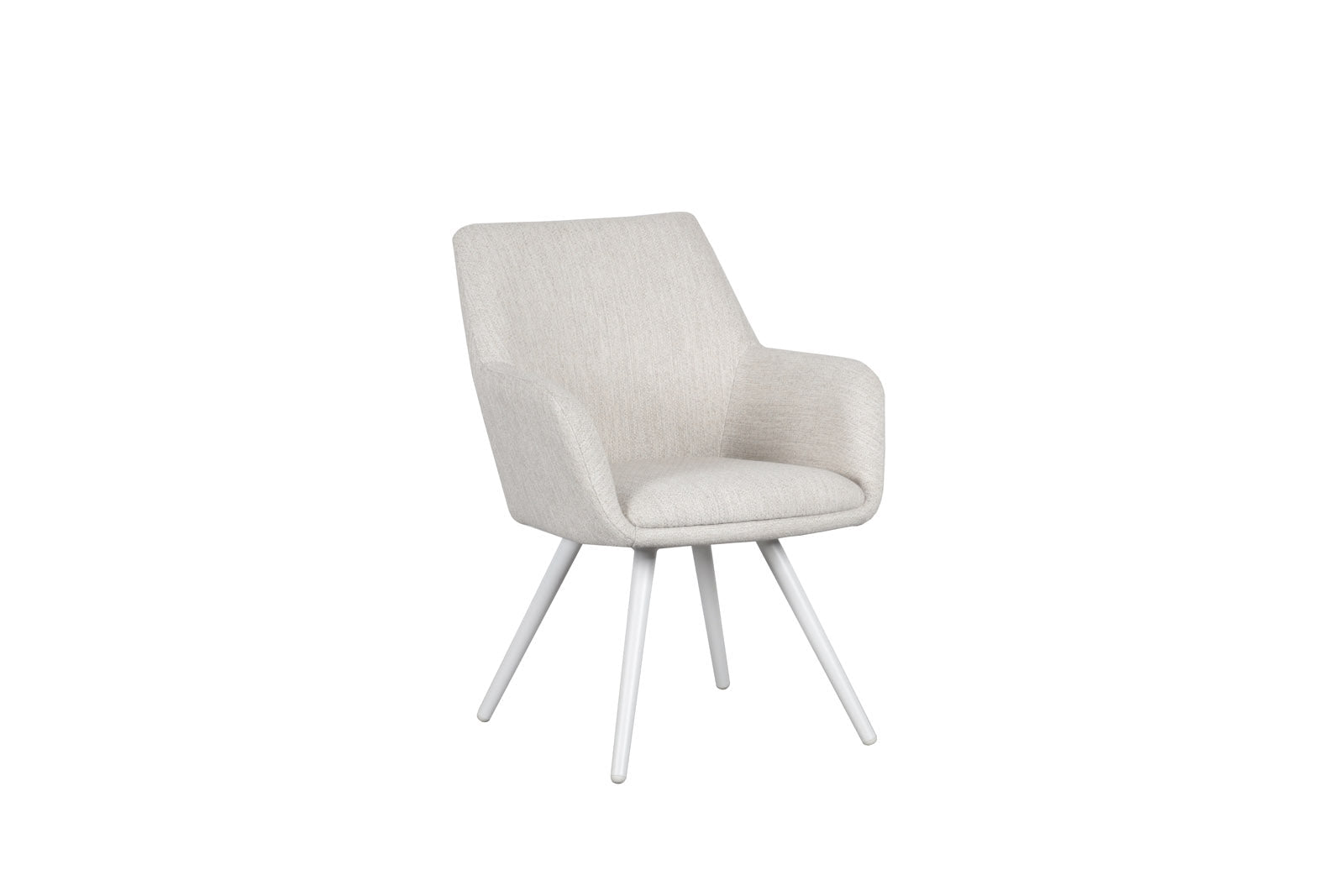 Silla de Comedor Exterior Eren | Aluminio Blanco y Textil Beige | KUBU #