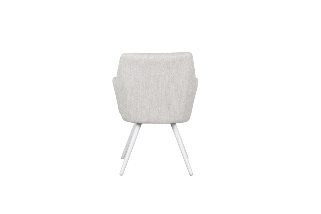 Silla de Comedor Exterior Eren | Aluminio Blanco y Textil Beige | Kubu #