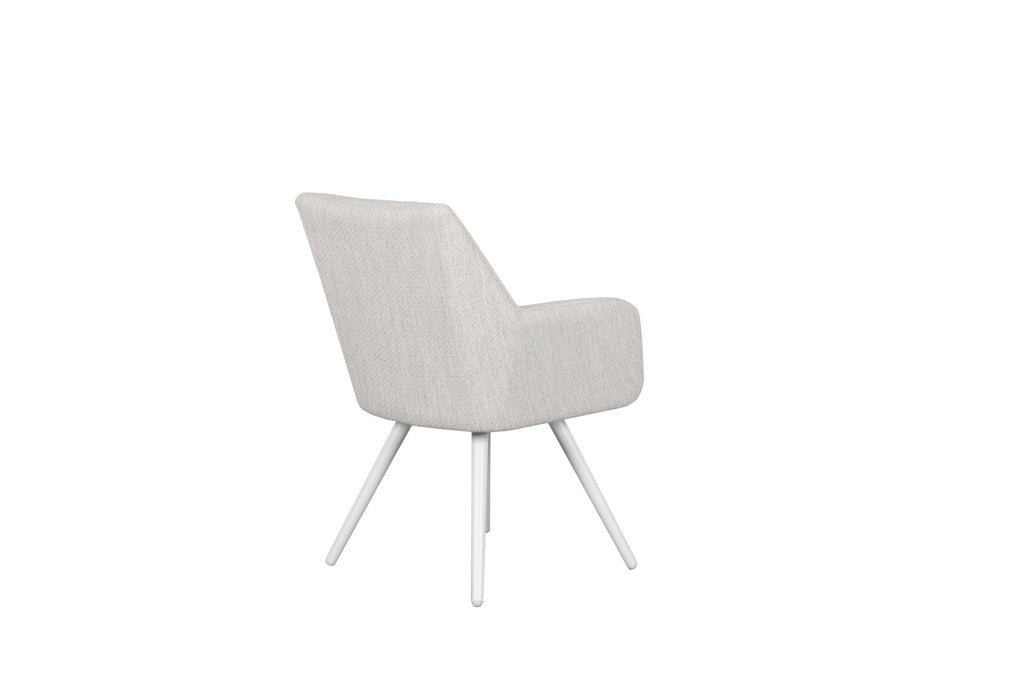 Silla de Comedor Exterior Eren | Aluminio Blanco y Textil Beige | Kubu #